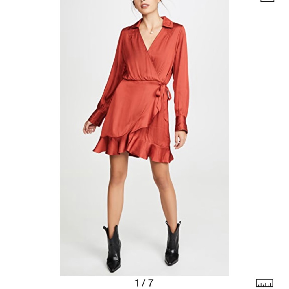 PAIGE Parisa wrap satin dress- not for sale